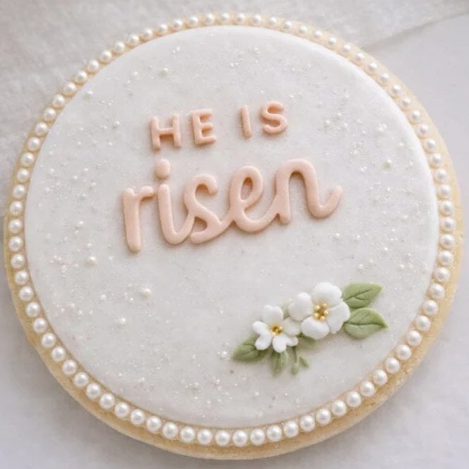 Boss Embossers He Is Risen Round Stamp & Cutter
