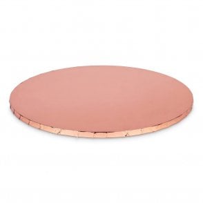 Box of 30 - ROSE GOLD Mirror Round Premium Masonite (MDF) Cake Board Drum 10mm