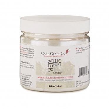 Bridal White / Silver Satin Premium Luxury Edible Lustre Dust - Bulk Pot 40g