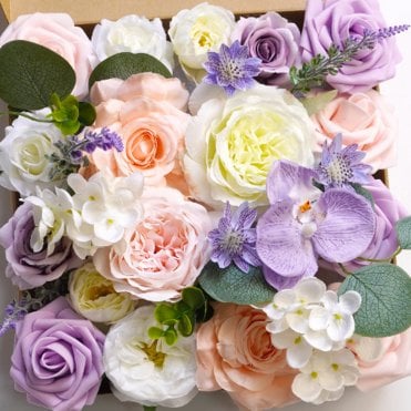 Bright Purple DIY Faux Flower Box Set