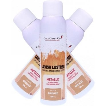Bronze - 'Lavish Lustre' Edible Food Colouring Metallic Lustre Decorating Spray 400ml