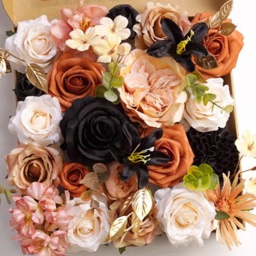 Burnt Orange DIY Faux Flower Box Set
