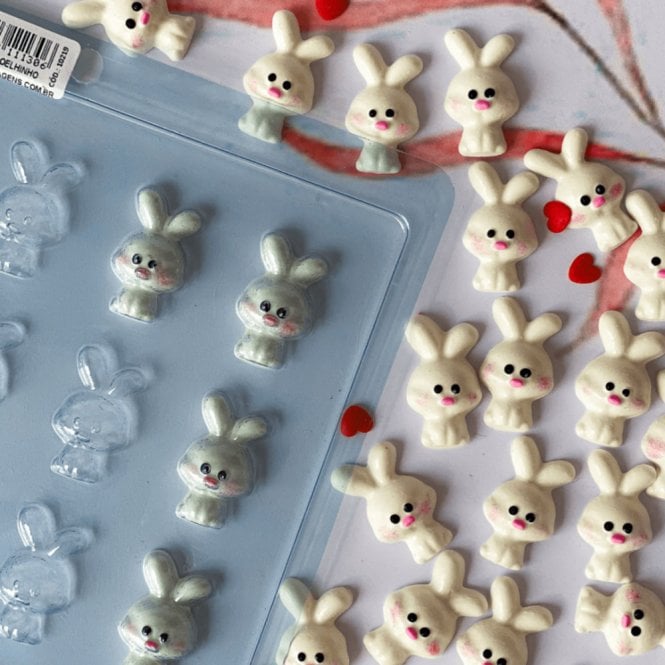 BWB Premium Bunny Ornament Delight Simple Chocolate Mold - Special Chocolate Mould