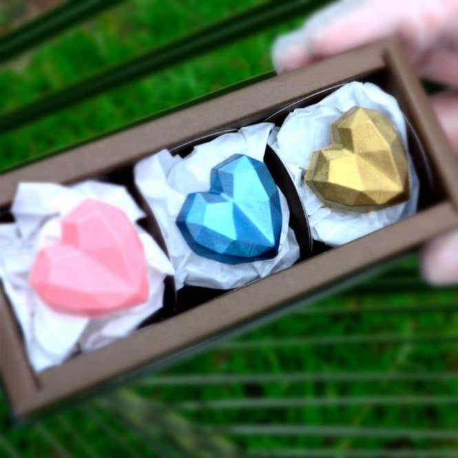 BWB Premium Geometric Heart Bonbon Fiesta Simple Chocolate Mold - 13 Cavity - Special Chocolate Mould