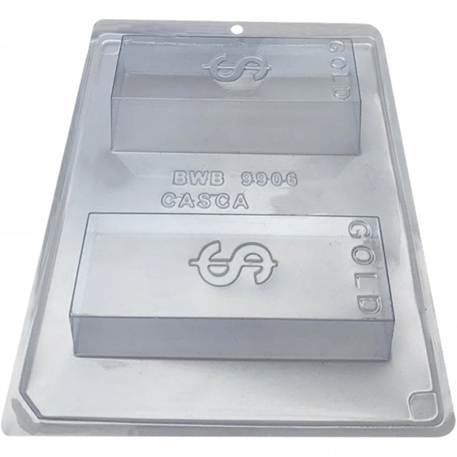 BWB Premium Golden Bar Treasure Mould - 2 Cavity - Special Chocolate Mould