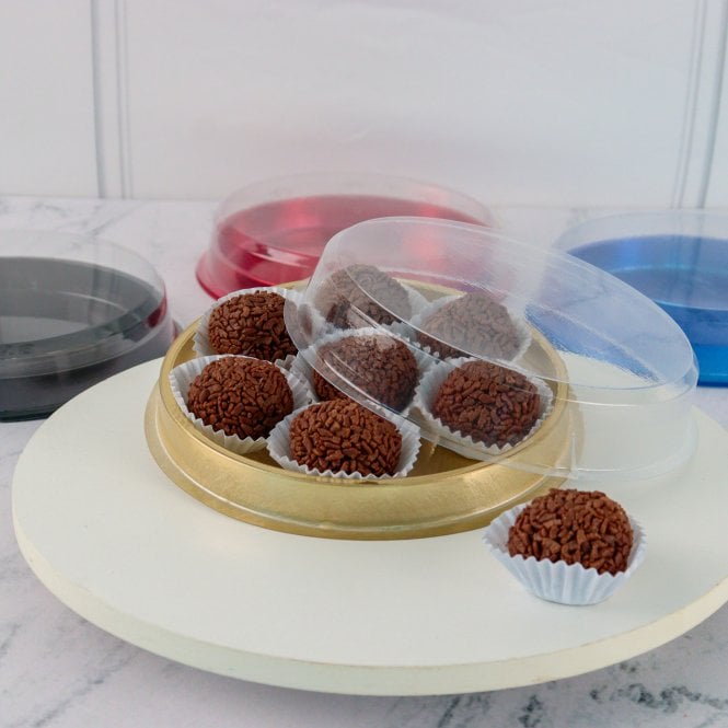 BWB Premium Opulent Gold: Chic & Stylish Round Chocolate Box - 1 Cavity (Pack of 10)
