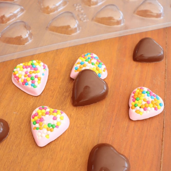 BWB Premium Petite Smooth Heart Symphony Simple Chocolate Mold - 30 Cavity - Special Chocolate Mould