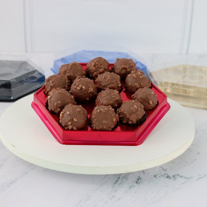 BWB Premium Red Radiance: Chic and Stylish Hexagonal Chocolate Box - 13 Cavities (Pack of 10)