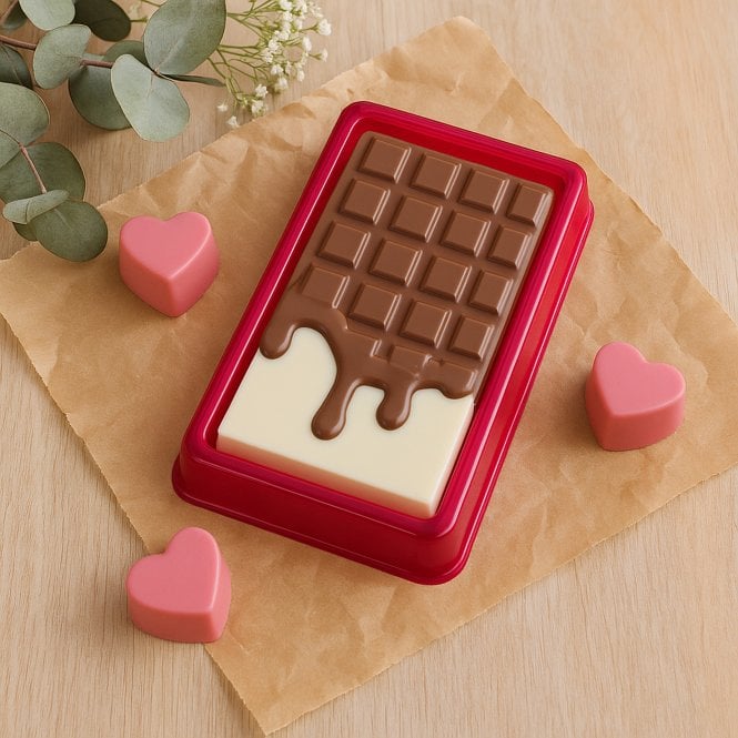 BWB Premium Stylish Red Box for Chocolate Bar - Chic & Durable - 1 Cavity (Pack of 10)