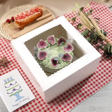 Cake Box with a Scalloped Window - 10"x10"x5"