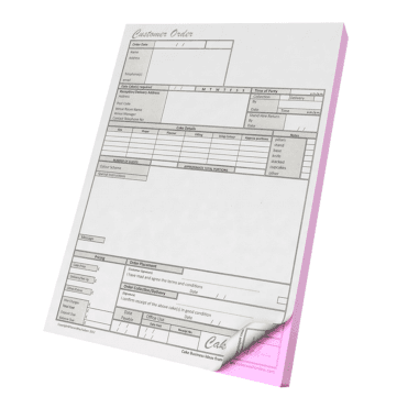Customer Order Form Pads 2 Part NCT