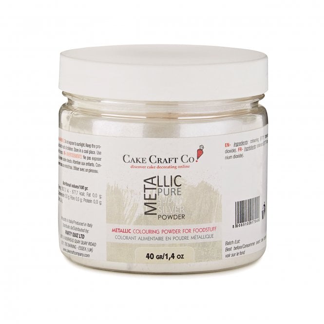 Cake Craft Company Bridal White / Silver Satin Premium Luxury Edible Lustre Dust - Bulk Pot 40g