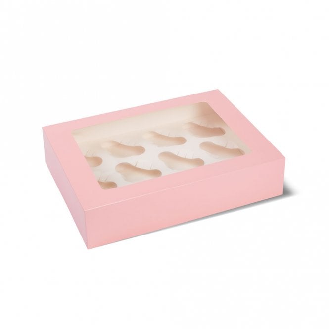 Cake Craft Company CANDY PINK Premium Cupcake Boxes - Holds 12