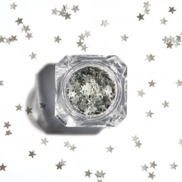 Edible Metallic Silver Glitter Stars - 3ml / 0.1oz