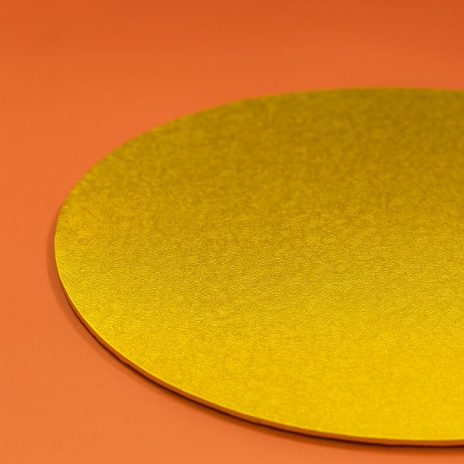 Cake Craft Company Gold Vintage Fern - Premium Edge-Wrapped 3mm Round MDF Cake Board