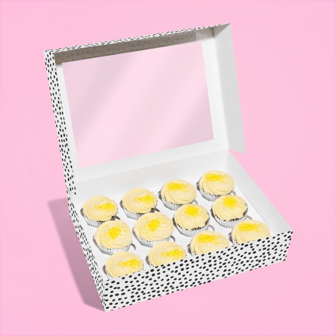 Cake Craft Company Holds 12 - Dalmatian Print Cupcake box with Window