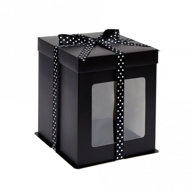 Cake Craft Company Matt Black Tall Stylish Cake Box with Window