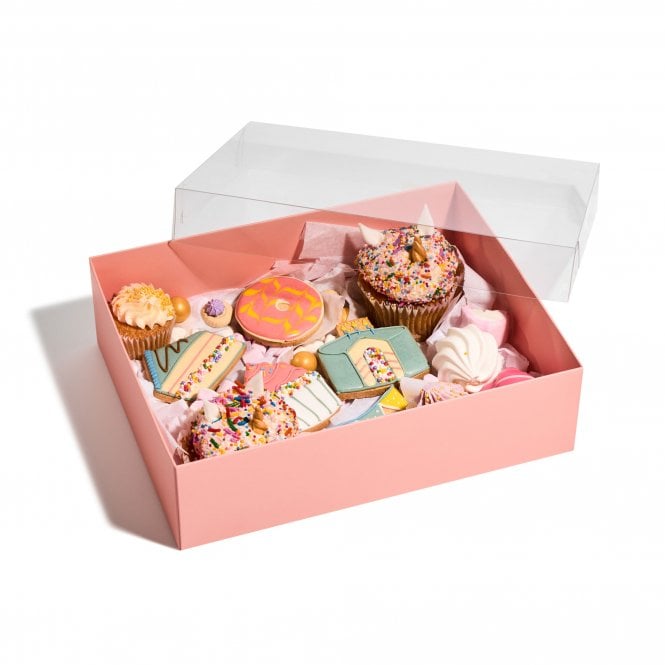 Cake Craft Company Pink Deluxe Treat Boxes with Clear Lid