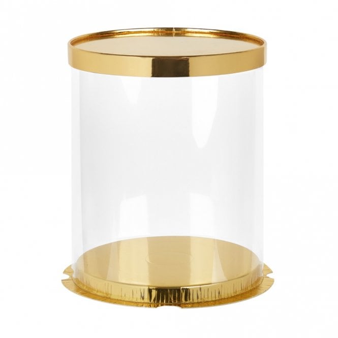 Cake Craft Company PRESTIGE GOLD - Deluxe PVC Transparent Crystal Cake Box