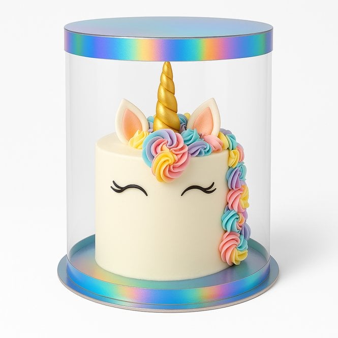 Cake Craft Company Silver Holographic Prism - Deluxe PVC Transparent Crystal Cake Box
