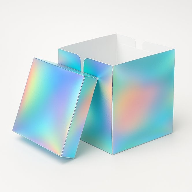 Cake Craft Company Silver Holographic Prism Unicorn Premium Super Tall Iridescent Cake Box