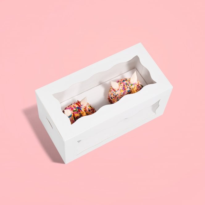 Cake Craft Company White Cupcake Box with Window and Insert - Holds 2 - *MULTI-BUY DISCOUNTS*
