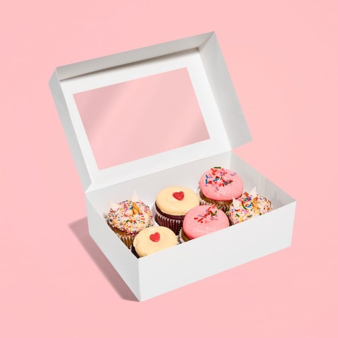 Cake Craft Company White Plain Cupcake/Muffin Box with Window - HOLDS 6 - *MULTI-BUY DISCOUNTS*