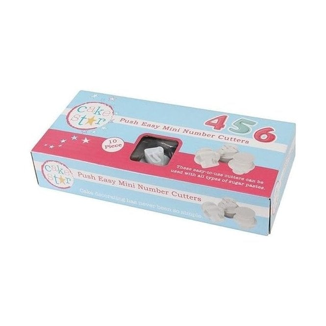 Cake Star Push Easy Mini Cutters - Numbers - Set 10 Piece