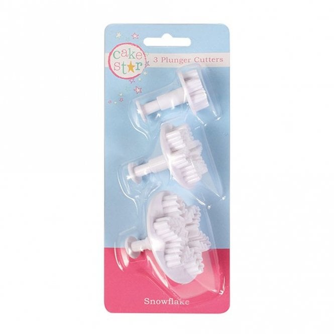 Cake Star Snowflake Plunger Cutter - Set Of 3