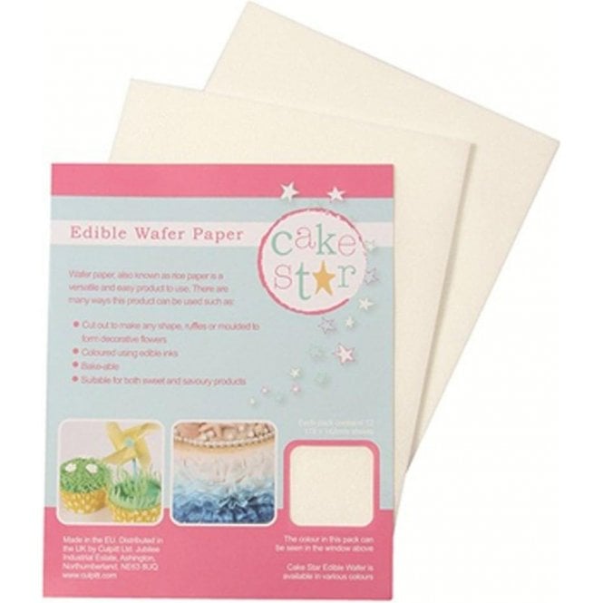 Cake Star White Wafer Paper - 12 sheets per Pack