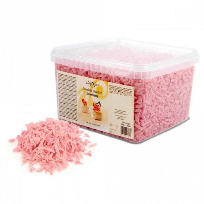 Callebaut Blossoms Strawberry Flavoured Chocolate Shavings - 1kg