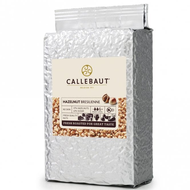 Callebaut Chopped & Caramelised Hazelnut - Fresh Roasted For Great Taste - 1kg Best Before: 10/31/2025