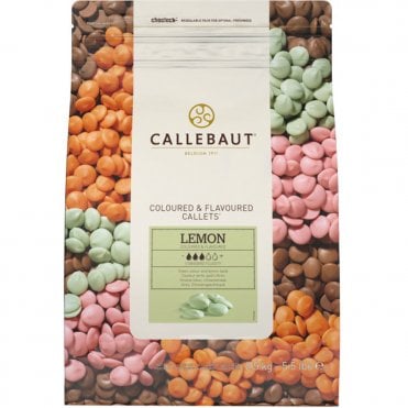 Callebaut Lime Coloured Cocoa Butter Based Confectionery Callets (Lemon) - 2.5kg Best Before: 11/05/2025