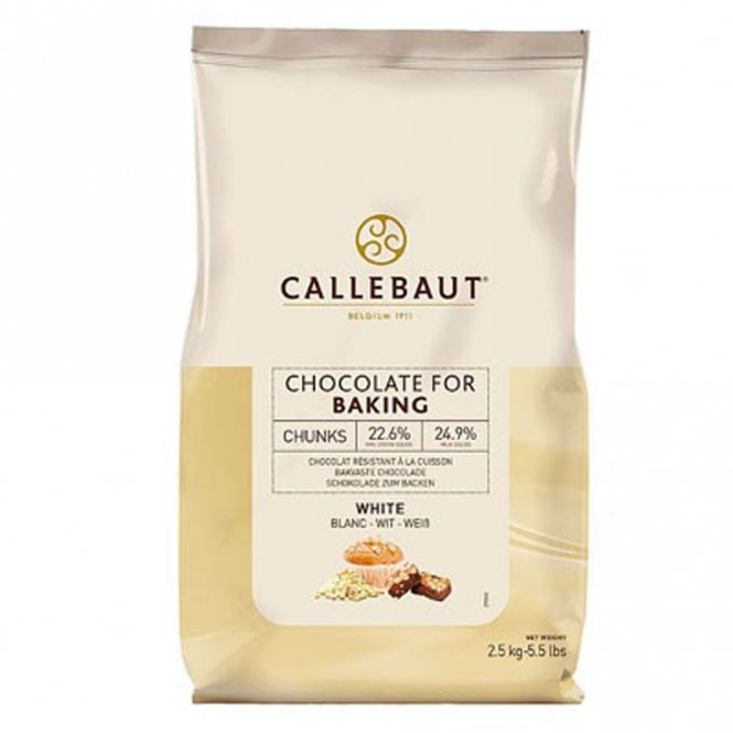 Callebaut White Chocolate Chunks For Baking - 2.5kg Best Before: 29/07/2025