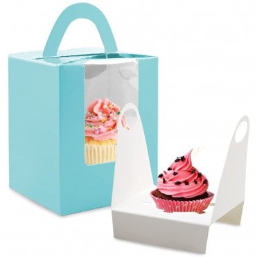 Candy Blue Lantern Cupcake box - Holds 1