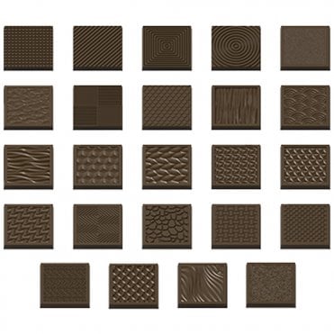 Caraque Mold – Assorted Design Squares Polycarbonate Chocolate Mould