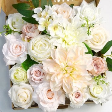 Champagne Blush DIY Faux Flower Box Set