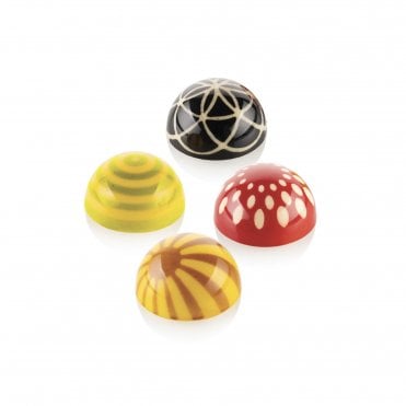 Choco Stamp A - 4-Piece Silicone Stamp Set with Handles, ø31 x h 17 mm
