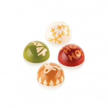 Choco Stamp B - 4-Piece Silicone Stamp Set with Handles, ø31 x h 17 mm