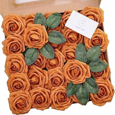 Chocolate Premium Artificial Foam Roses - Set of 25