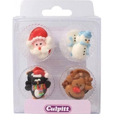 Christmas Friends Sugar Pipings - 12 pieces
