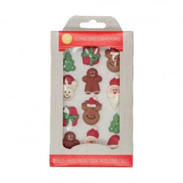 Christmas - Royal Icing Topper Set Of 12