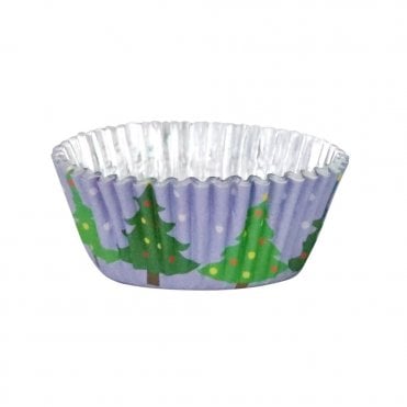 Christmas Tree Foil Lined Baking Cup Cake Cases - Pack Of 30