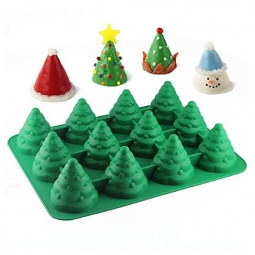 Christmas Tree Silicone Mould - 12 Cavity
