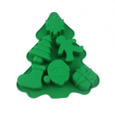 Christmas Tree With 6 Cavity Designs Silicone Mould