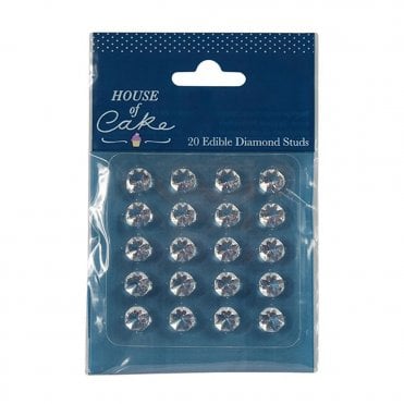 Clear Edible Diamond Jelly Stud 10mm - Pack of 20