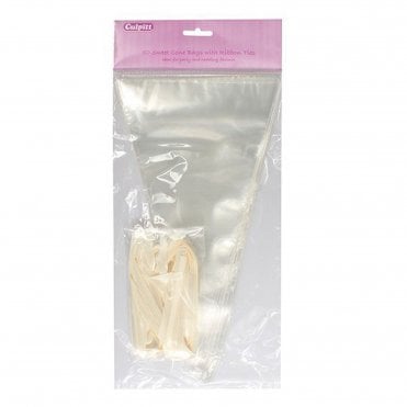Clear Sweet Cone Bags - 50 pieces