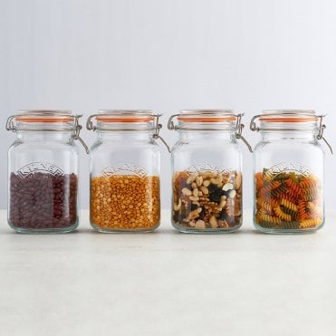 Clip Top Square Jar - 1.5 Litre