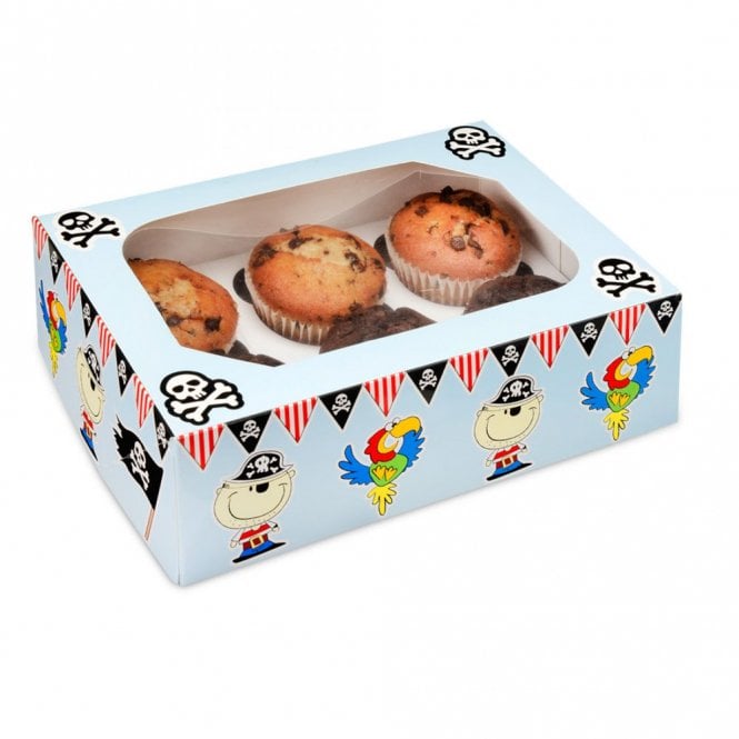 Club Green 6 Holds Cupcake Box - Pirates - Pack Of 2 - 240 x 165 x 75