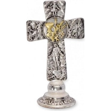 Antique Silver/Gold Cross Decorating Topper